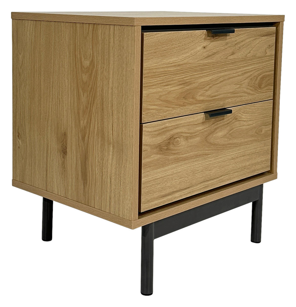 NACHTSCHRANK 53/56,2/40 cm  - Eichefarben/Anthrazit, Design, Holzwerkstoff/Metall (53/56,2/40cm) - Xora