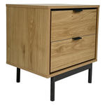 NACHTSCHRANK 53/56,2/40 cm  - Eichefarben/Anthrazit, Design, Holzwerkstoff/Metall (53/56,2/40cm) - Xora