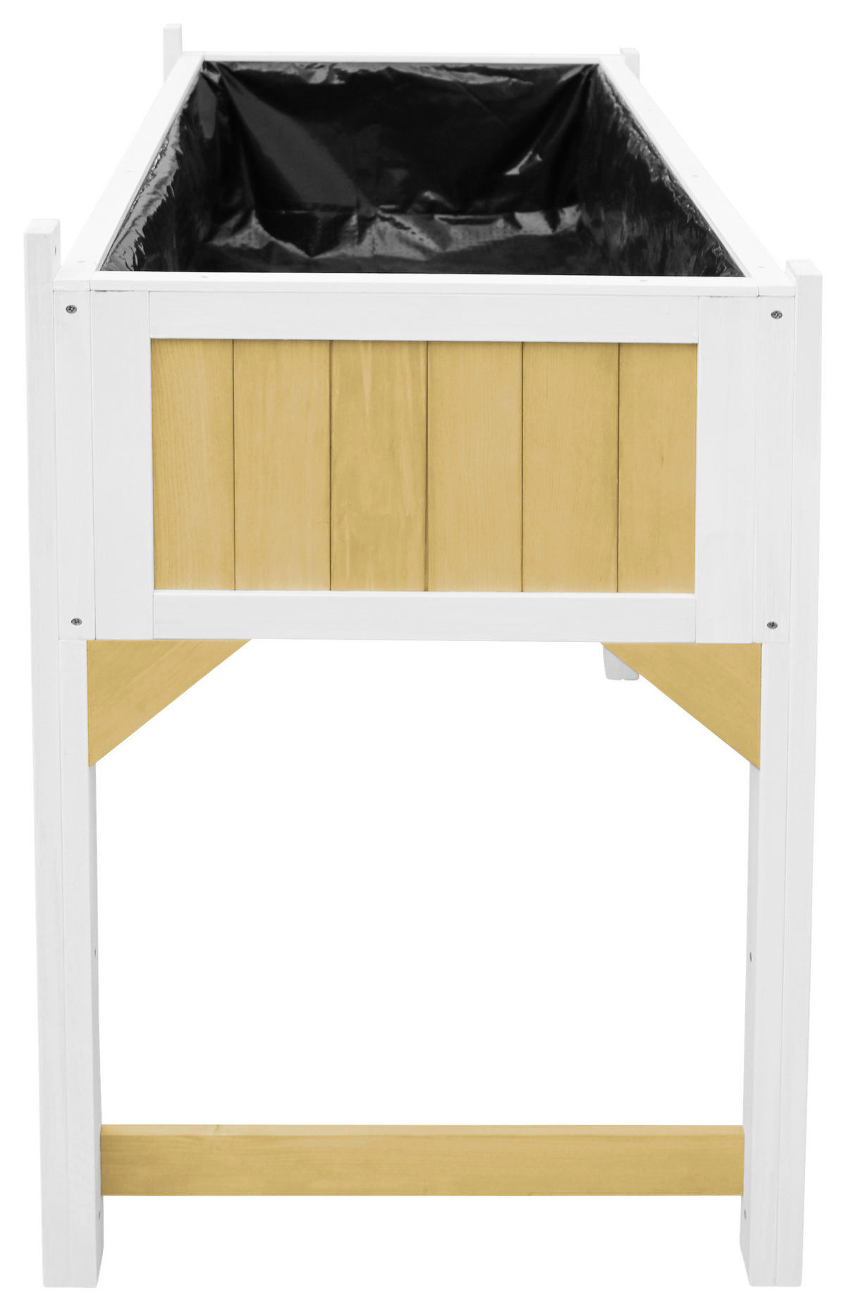 HOCHBEET AXI WEIß/BRAUN  - Schwarz/Braun, KONVENTIONELL, Holz (54/94/120cm) - Ambia Garden