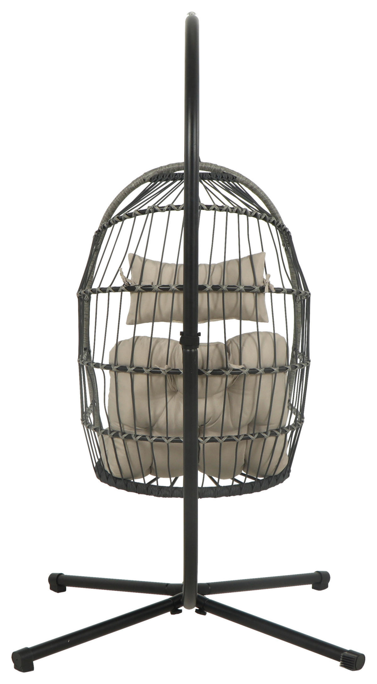 HÄNGESESSEL 100/198/100 cm Eisen  - Schwarz/Grau, Design, Kunststoff/Textil (100/198/100cm) - Ambia Garden