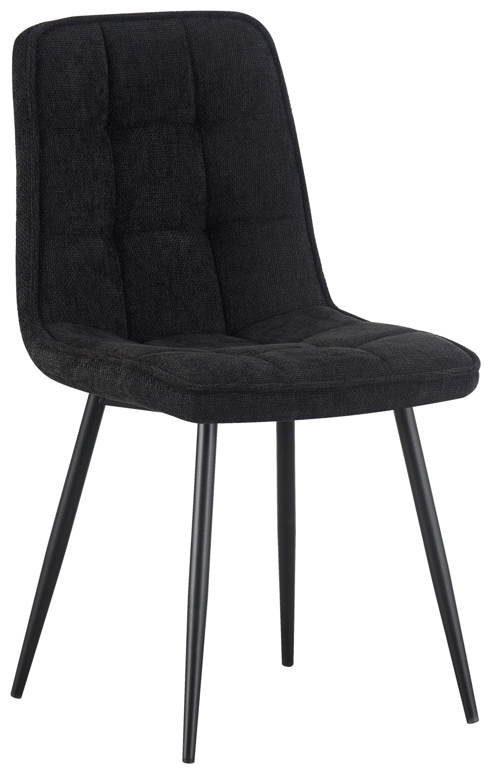 STUHL  in Eisen Leinenoptik Holz, Metall, Textil  - Schwarz, KONVENTIONELL, Holz/Textil (45/89/58cm) - MID.YOU