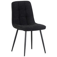 STUHL  in Eisen Leinenoptik Holz, Metall, Textil  - Schwarz, KONVENTIONELL, Holz/Textil (45/89/58cm) - MID.YOU