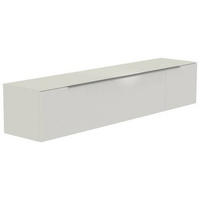 LOWBOARD  in 210/41/45 cm  - Weiss/Alufarben, Design, Glas/Holzwerkstoff (210/41/45cm) - Moderano