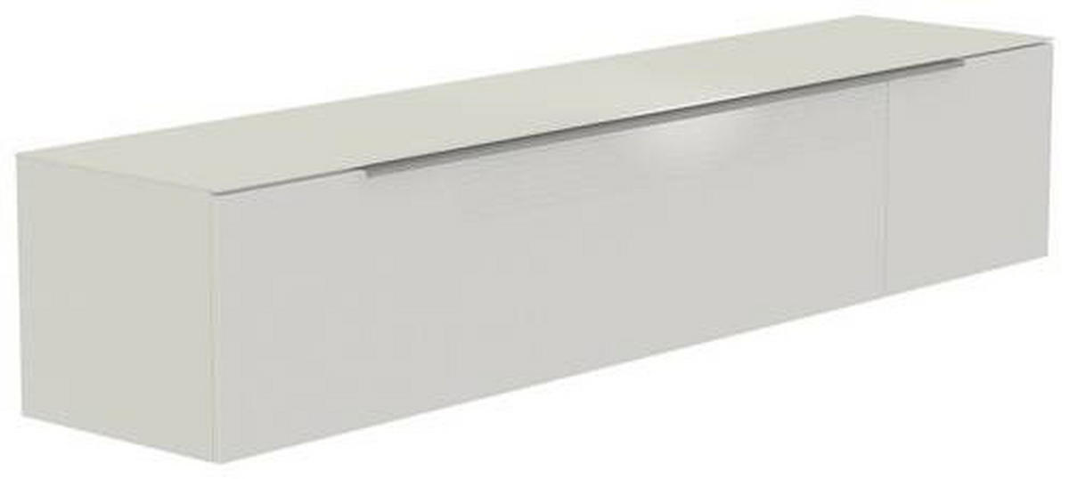 LOWBOARD  in 210/41/45 cm  - Weiss/Alufarben, Design, Glas/Holzwerkstoff (210/41/45cm) - Moderano