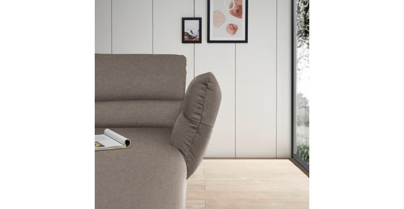 ECKSOFA  in Flachgewebe Taupe  279-327/176-217 cm  - Taupe/Schwarz, Design, Textil/Metall (279-327/176-217cm) - Dieter Knoll