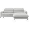 ECKSOFA in Flachgewebe Ecru  - Ecru/Schwarz, Design, Textil/Metall (252/191cm) - Dieter Knoll