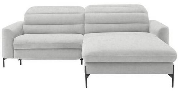 ECKSOFA in Flachgewebe Ecru  - Ecru/Schwarz, Design, Textil/Metall (252/191cm) - Dieter Knoll