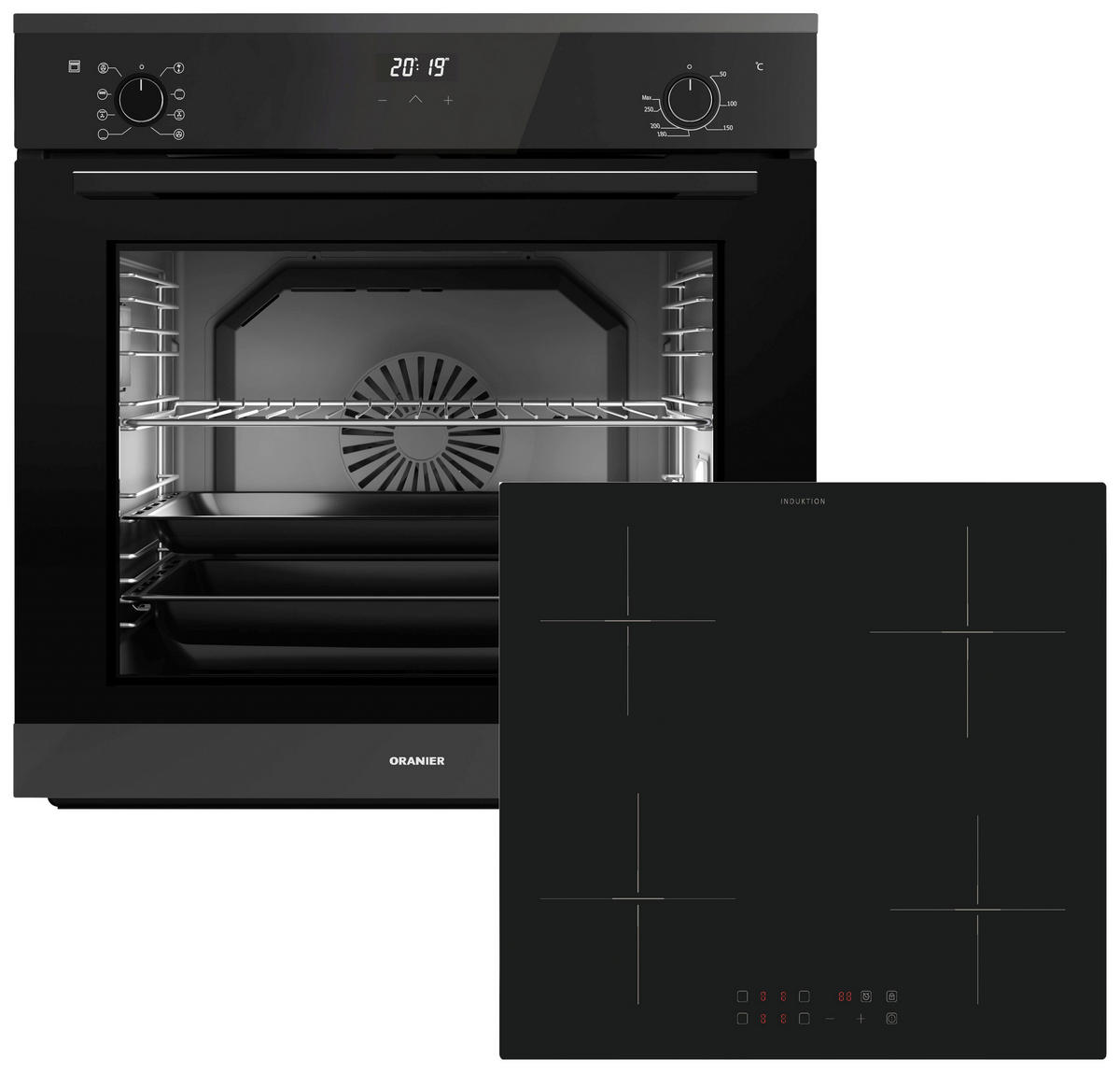 BACKOFENSET AKS121  - Schwarz, Basics, Glas/Metall (59,6/58,0/54,8cm) - Oranier