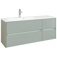 WASCHTISCHKOMBI 113 cm  - Schilfgrün/Weiß, Design, Holzwerkstoff/Stein (113cm) - Sadena