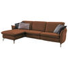 ECKSOFA in Lederlook (vegan) Cognac  179/233 cm  - Cognac/Nickelfarben, MODERN, Textil/Metall (179/233cm) - Livetastic