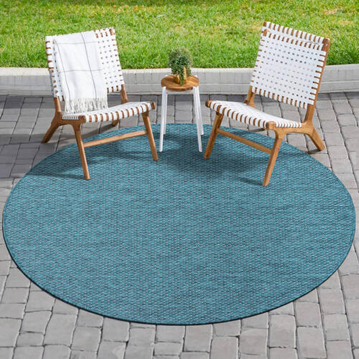 PREPROGA ZA ZUNANJO UPORABO  Melissa      150 cm   tkano  modra  - modra, Konvencionalno, tekstil (150cm)