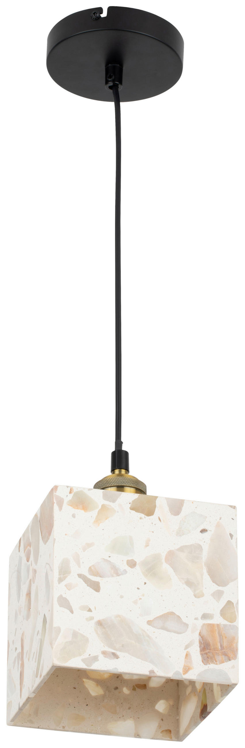 HÄNGELEUCHTE 15/15/120 cm  - Beige, Design, Stein/Metall (15/15/120cm) - Collet's Monde