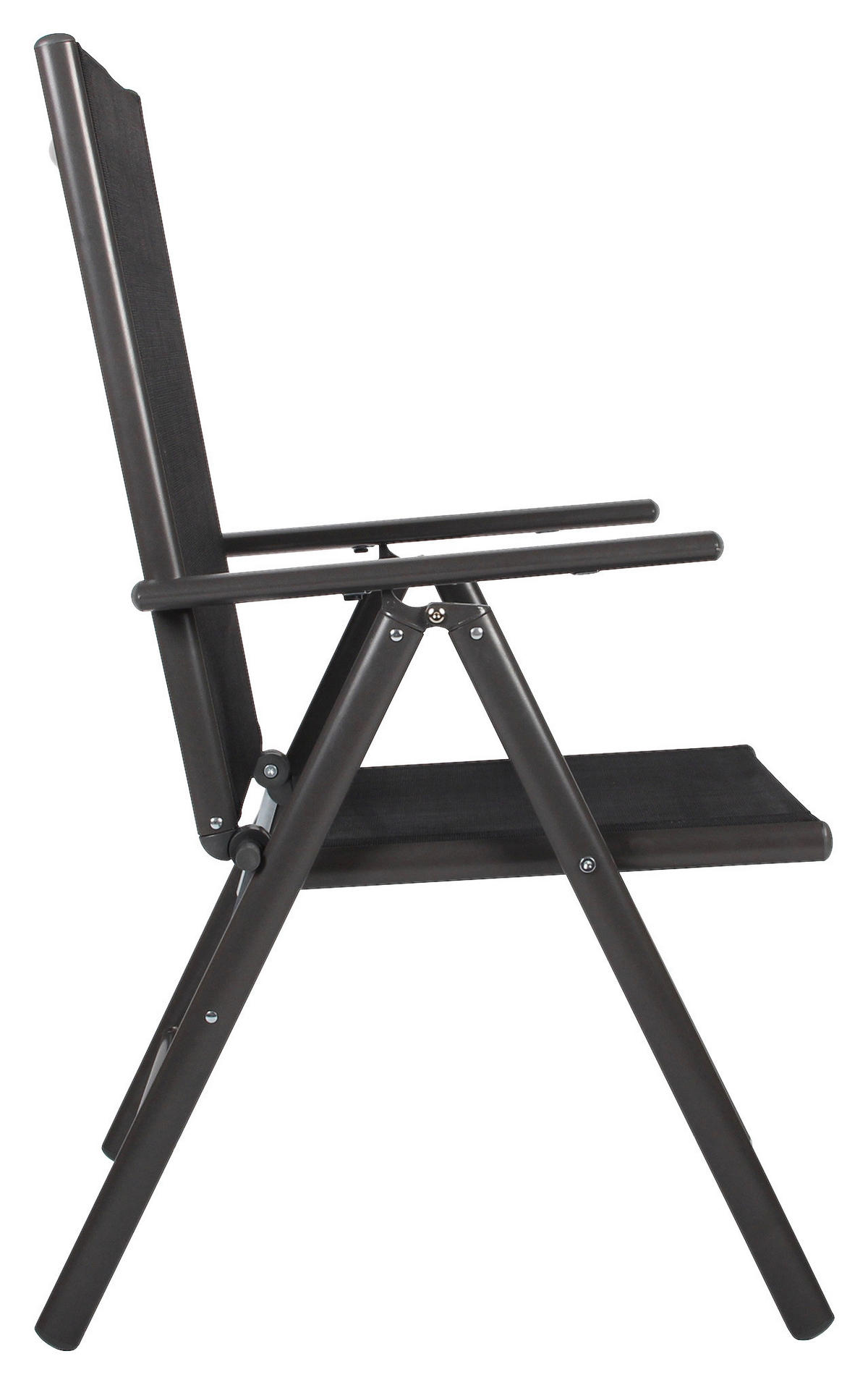 GARTENSTUHL-SET - Anthrazit, Basics, Textil/Metall (56/105/65cm) - MID.YOU