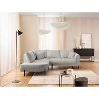 ECKSOFA Mauris Hellgrau Chenille Rückenkissen  - Hellgrau/Schwarz, Design, Kunststoff/Textil (200/233cm) - Livetastic