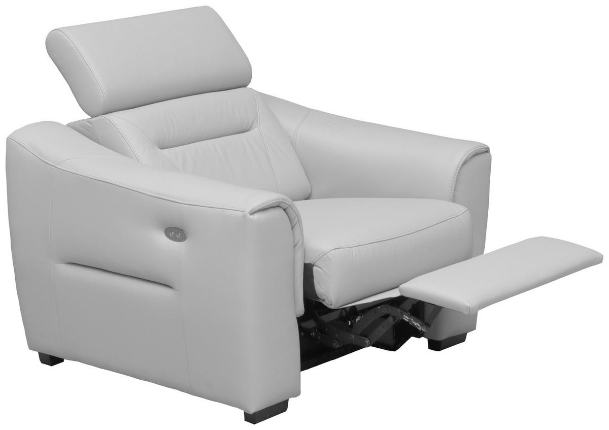 RELAXSESSEL in Textil, Leder Platinfarben  - Platinfarben/Wengefarben, Design, Leder/Holz (100/104/102cm) - Celina Home