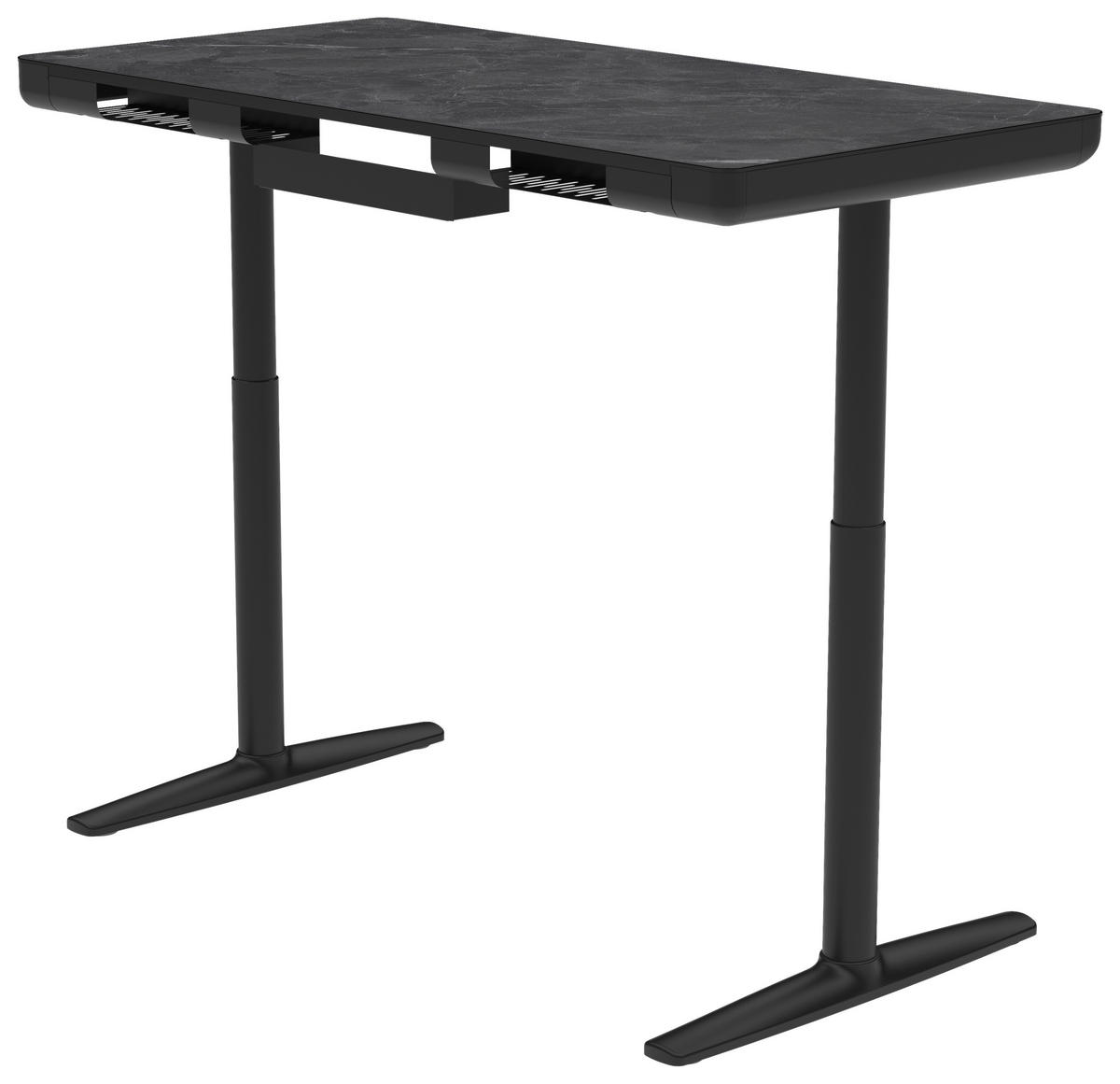 SCHREIBTISCH höhenverstellbar  - Schwarz, Design, Holzwerkstoff/Kunststoff (140/70/73-118cm) - Novel