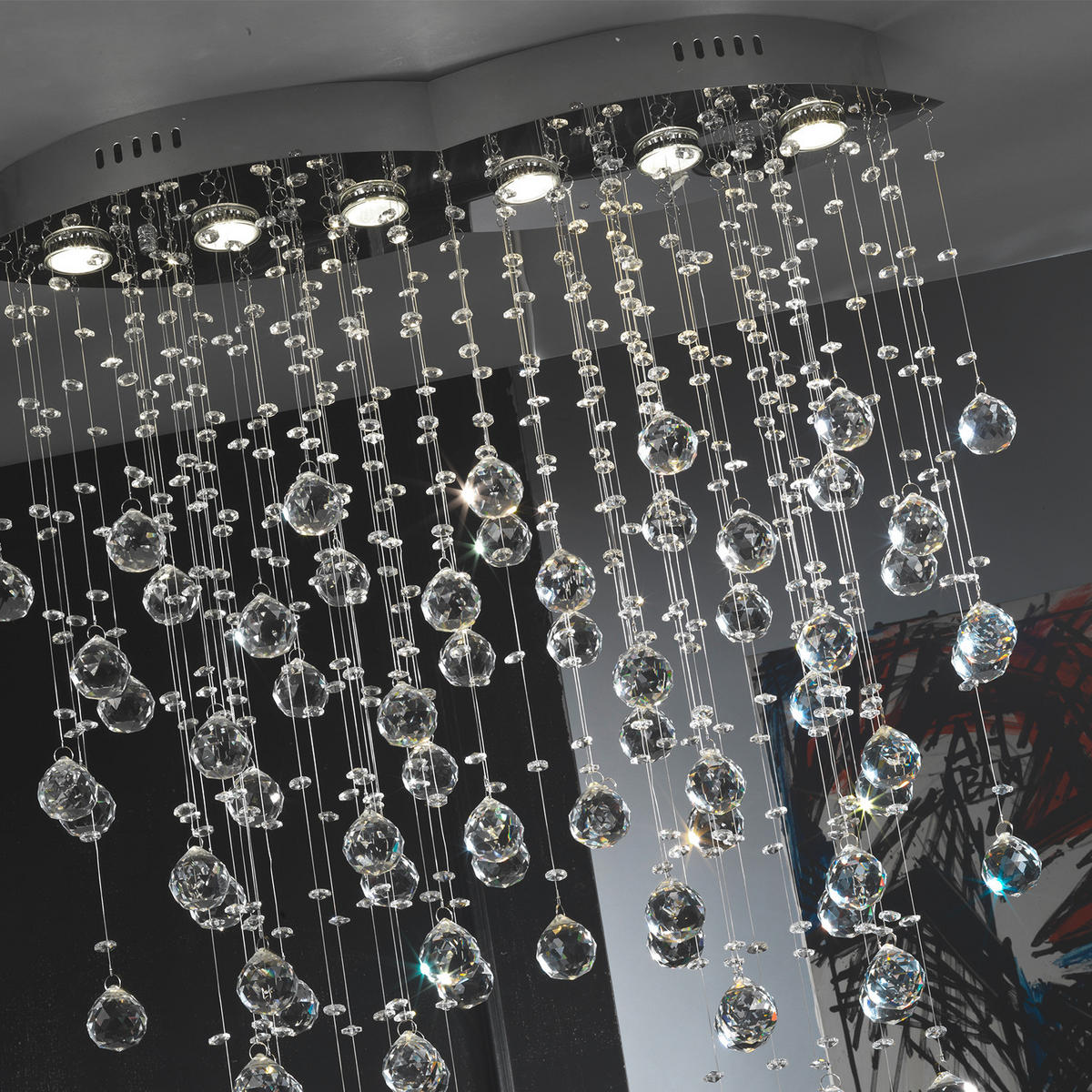 DECKENLEUCHTE    75/20/90 cm  - Chromfarben, Design, Glas/Metall (75/20/90cm)