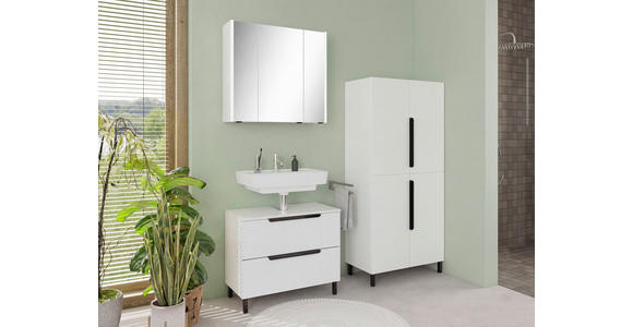 WASCHBECKENUNTERSCHRANK 76/53/38,5 cm  - Schwarz/Weiß, ROMANTIK / LANDHAUS, Holzwerkstoff/Metall (76/53/38,5cm) - Xora