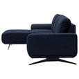 ECKSOFA in Webstoff Blau  - Blau/Schwarz, Design, Textil/Metall (172/320cm) - Valnatura