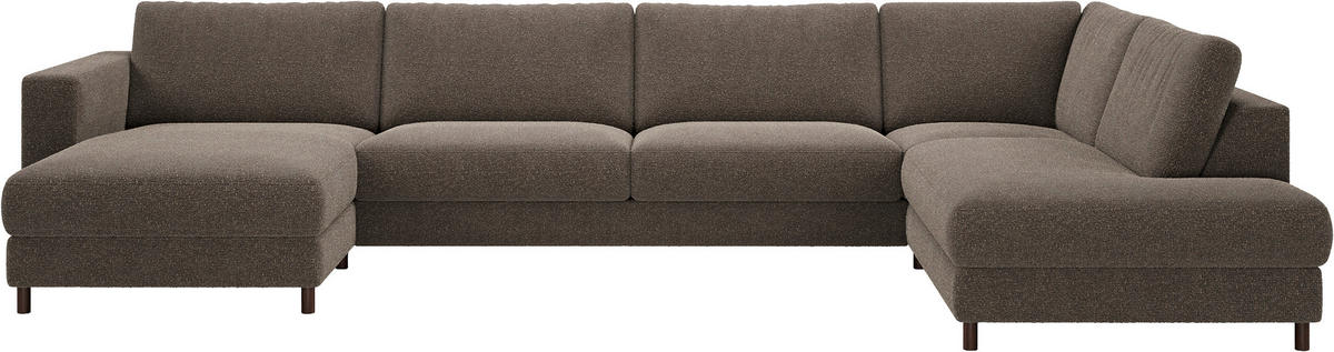 SOFFA i trä, metall, textil brun, grå  - brun/grå, Design, metall/trä (374/84/183/228cm) - Novel