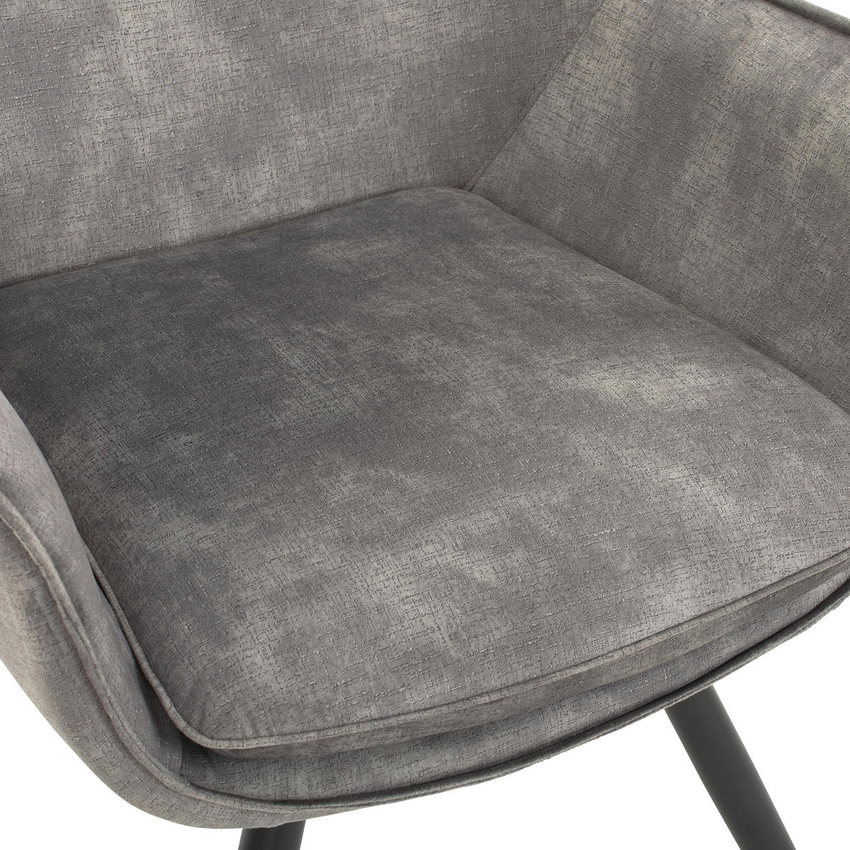 ARMLEHNSTUHL Velours Grau, Schwarz Pappel Sperrholz  - Schwarz/Grau, MODERN, Holz/Textil (62/85/64cm) - Livetastic