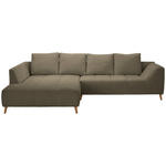 ECKSOFA in Flachgewebe Braun  202/306 cm  - Buchefarben/Braun, KONVENTIONELL, Holz/Textil (202/306cm) - Carryhome