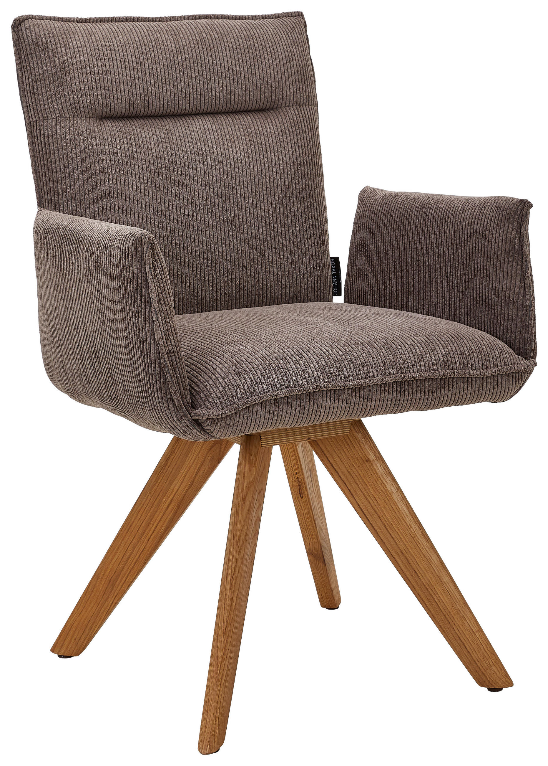 ARMLEHNSTUHL in Holz, Textil Taupe  - Taupe/Wildeiche, Design, Holz/Textil (59/87/62cm) - Johann Jakob