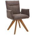 ARMLEHNSTUHL in Holz, Textil Taupe  - Taupe/Wildeiche, Design, Holz/Textil (59/87/62cm) - Johann Jakob
