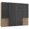 SCHWEBETÜRENSCHRANK in Eichefarben, Grau  - Chromfarben/Eichefarben, Modern, Holzwerkstoff (300/236/65cm) - MID.YOU