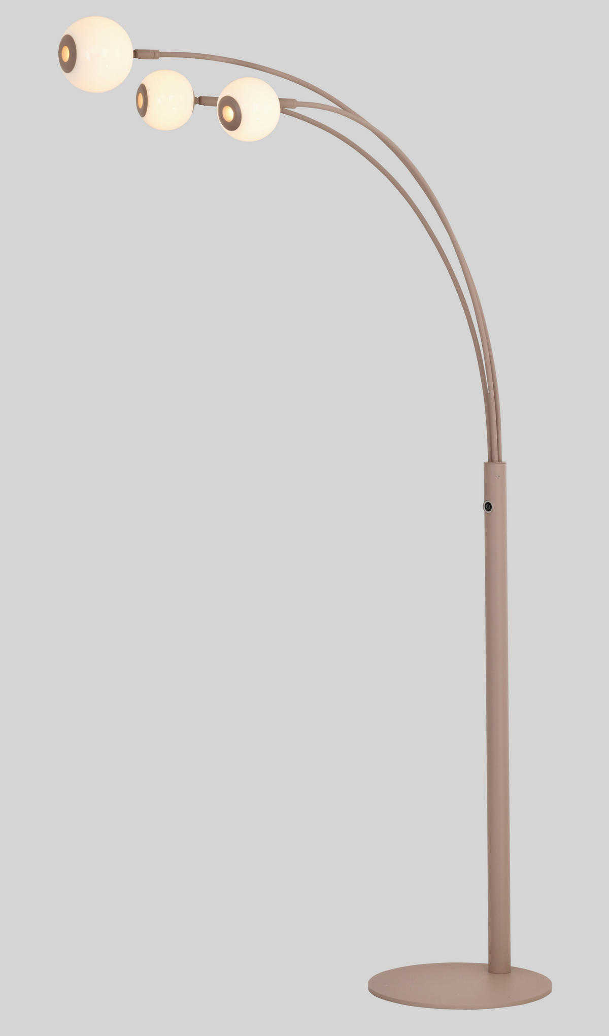 LED-STEHLEUCHTE Luberon 87,5/162,5/52 cm  - Sandfarben/Schwarzchrom, Design, Glas/Kunststoff (87,5/162,5/52cm)