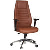 CHEFSESSEL Lederlook Braun  - Silberfarben/Braun, Basics, Kunststoff/Textil (65/133/65cm) - MID.YOU