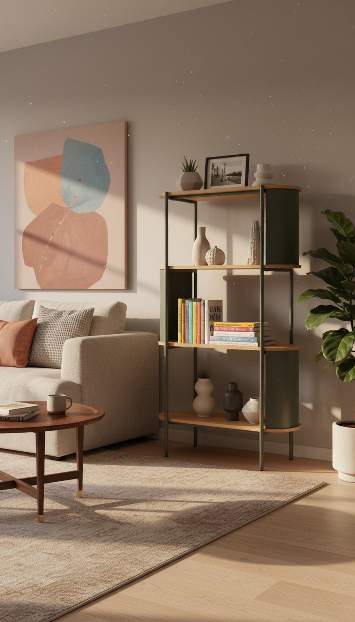 REGÁL, zelená, přírodní barvy, železo, 80/133,5/33,8 cm - zelená/přírodní barvy, Trend, kov/kompozitní dřevo (80/133,5/33,8cm) - Xora