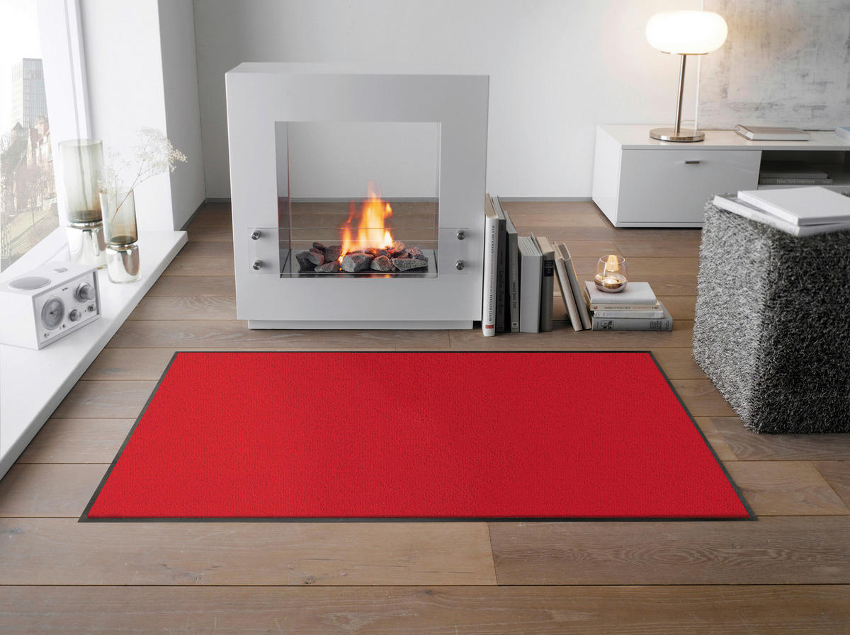 FUßMATTE  75/120 cm  Rot  - Rot, Basics, Kunststoff/Textil (75/120cm) - wash+dry