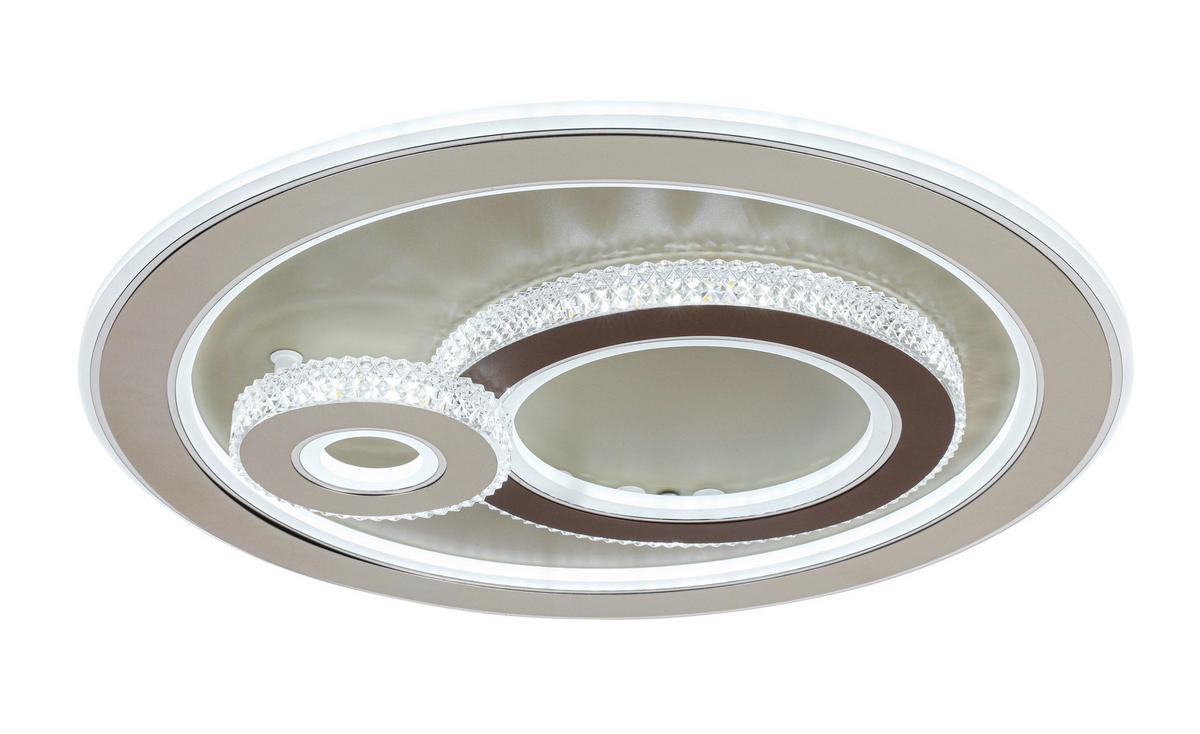 LED MENNYEZETI LÁMPA - krómszínű/barna, Trend, műanyag/fém (48/9cm) - Novel