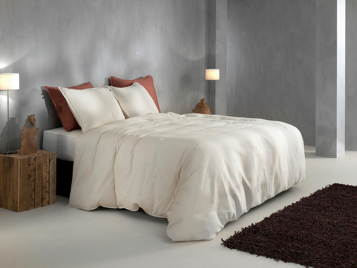 BETTWÄSCHE 2-teilig Satinado Makosatin 135/200 cm  - Elfenbein, Basics, Textil (135/200cm)