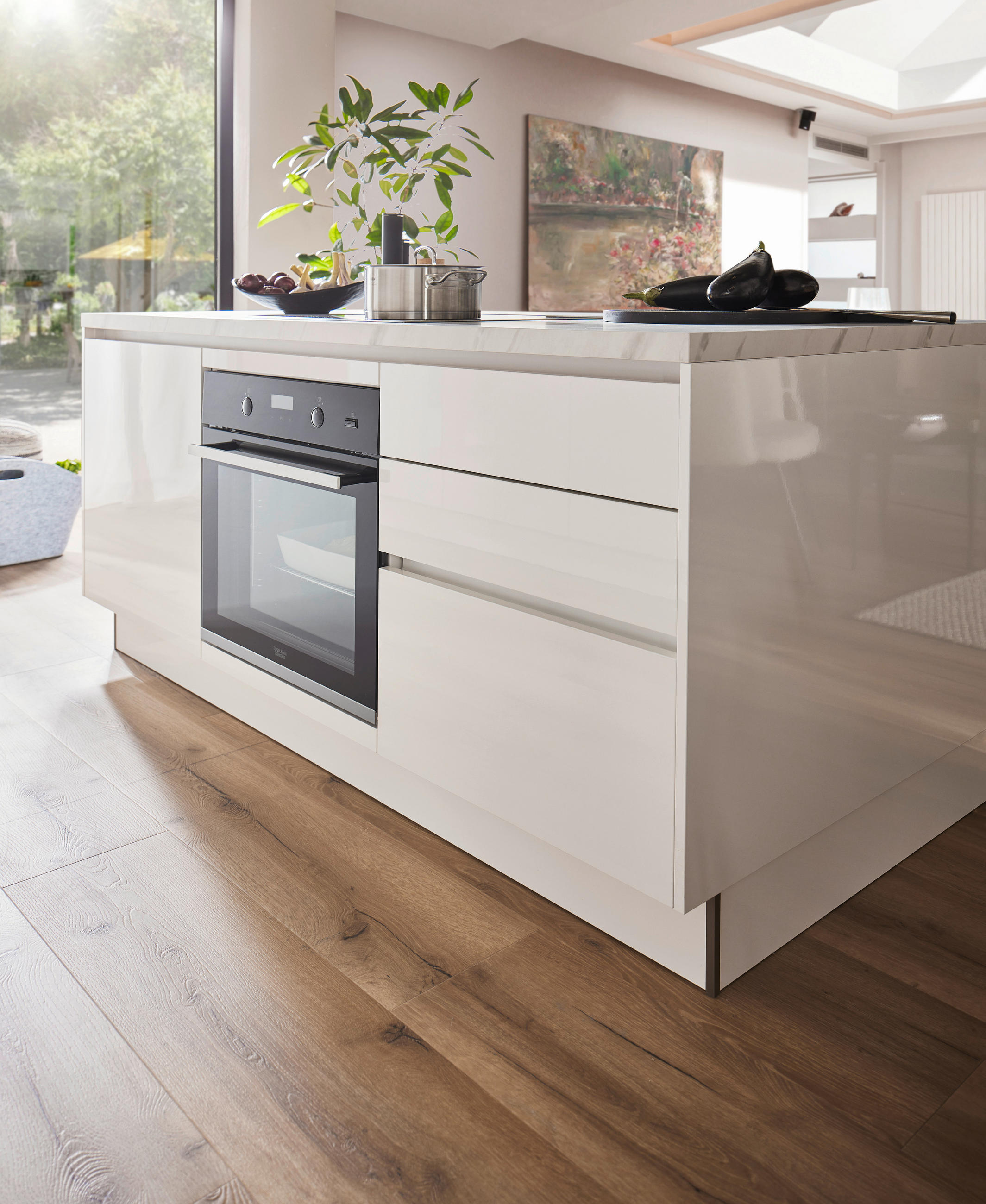 EINBAUKÜCHE Top Brillant  - Weiß, Design, Holzwerkstoff - Moderano