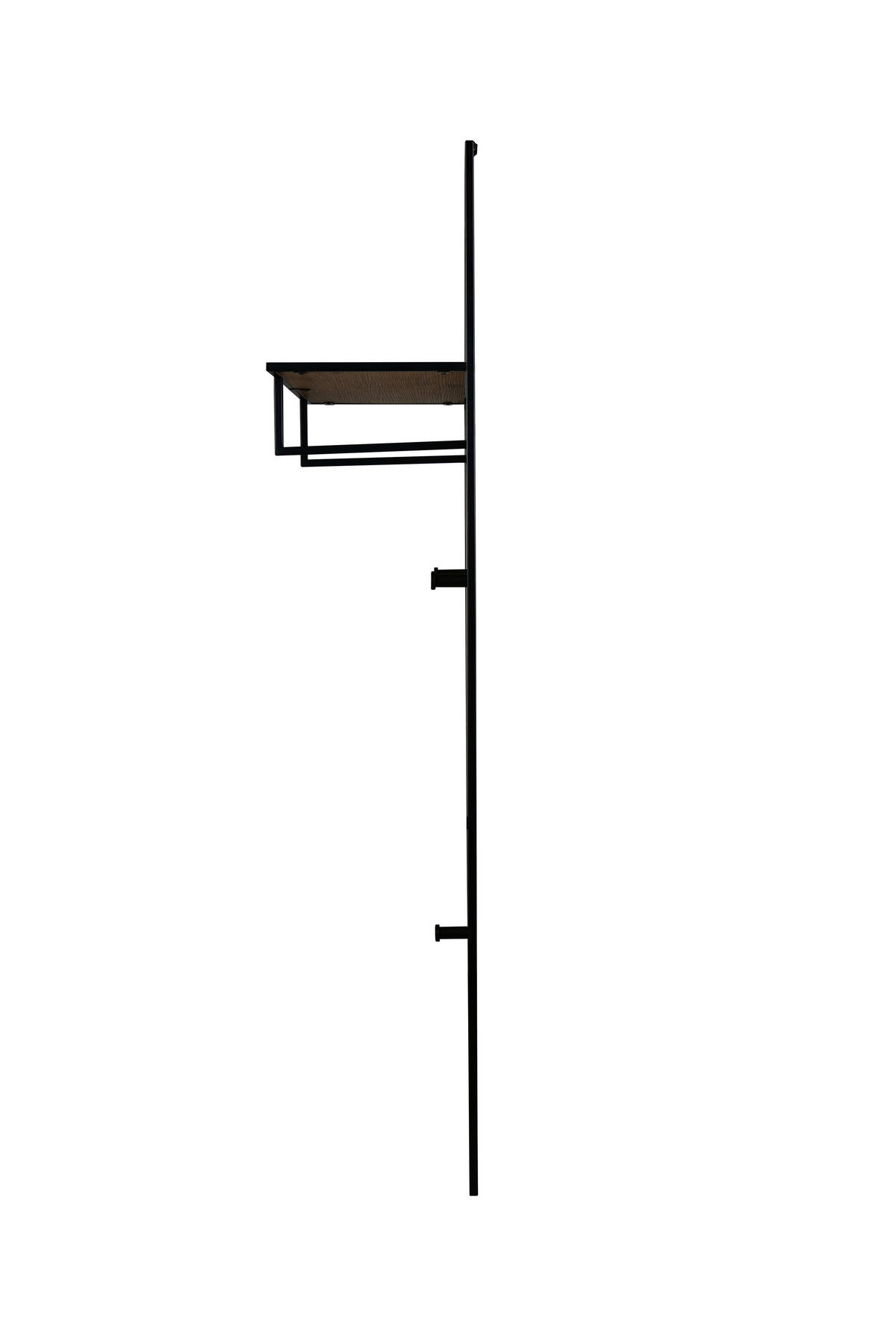 WANDGARDEROBE  in Schwarz, Eiche Artisan  - Schwarz/Eiche Artisan, Basics, Holzwerkstoff/Metall (43/122/25cm) - Milino