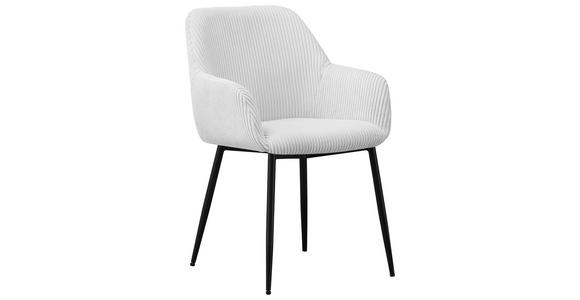 ARMLEHNSTUHL in Eisen Cord - Creme/Schwarz, Design, Textil/Metall (57/85/60cm) - Xora