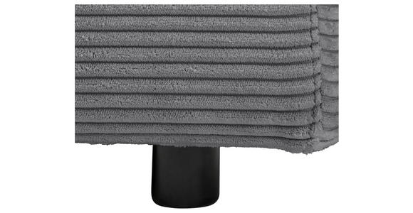 ECKSOFA Dunkelgrau Cord  - Dunkelgrau/Schwarz, Design, Kunststoff/Textil (224/265cm) - Hom`in