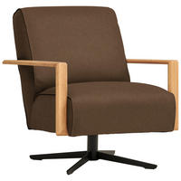 SESSEL in Echtleder Grün  - Wildeiche/Schwarz, Design, Leder/Holz (72/82/86cm) - Koinor