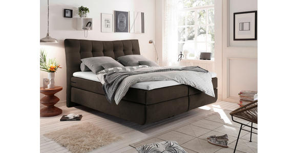 BOXSPRINGBETT 180/200 cm  in Braun, Grau  - Schwarz/Braun, Design, Kunststoff/Textil (180/200cm) - Esposa