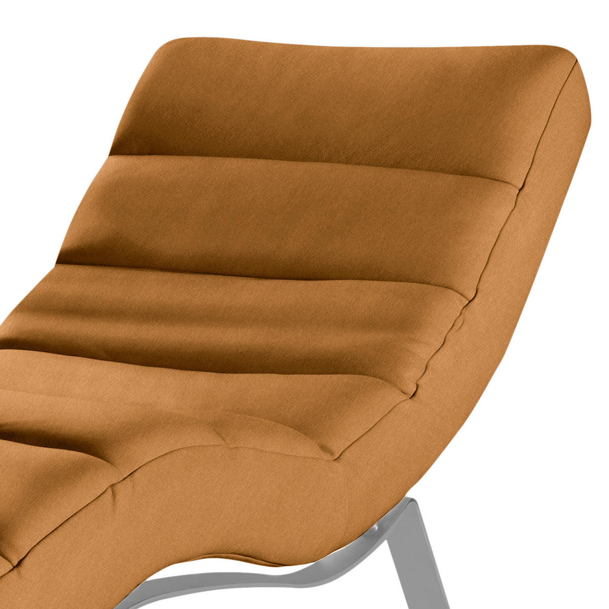 RELAXLIEGE SWING Mikrofaser Cognac  - Cognac/Silberfarben, Design, Textil/Metall (65/65-95/171cm) - Livetastic