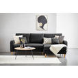 ECKSOFA in Flachgewebe Schwarz - Eiche Wotan/Schwarz, KONVENTIONELL, Holz/Textil (255/157cm) - Carryhome