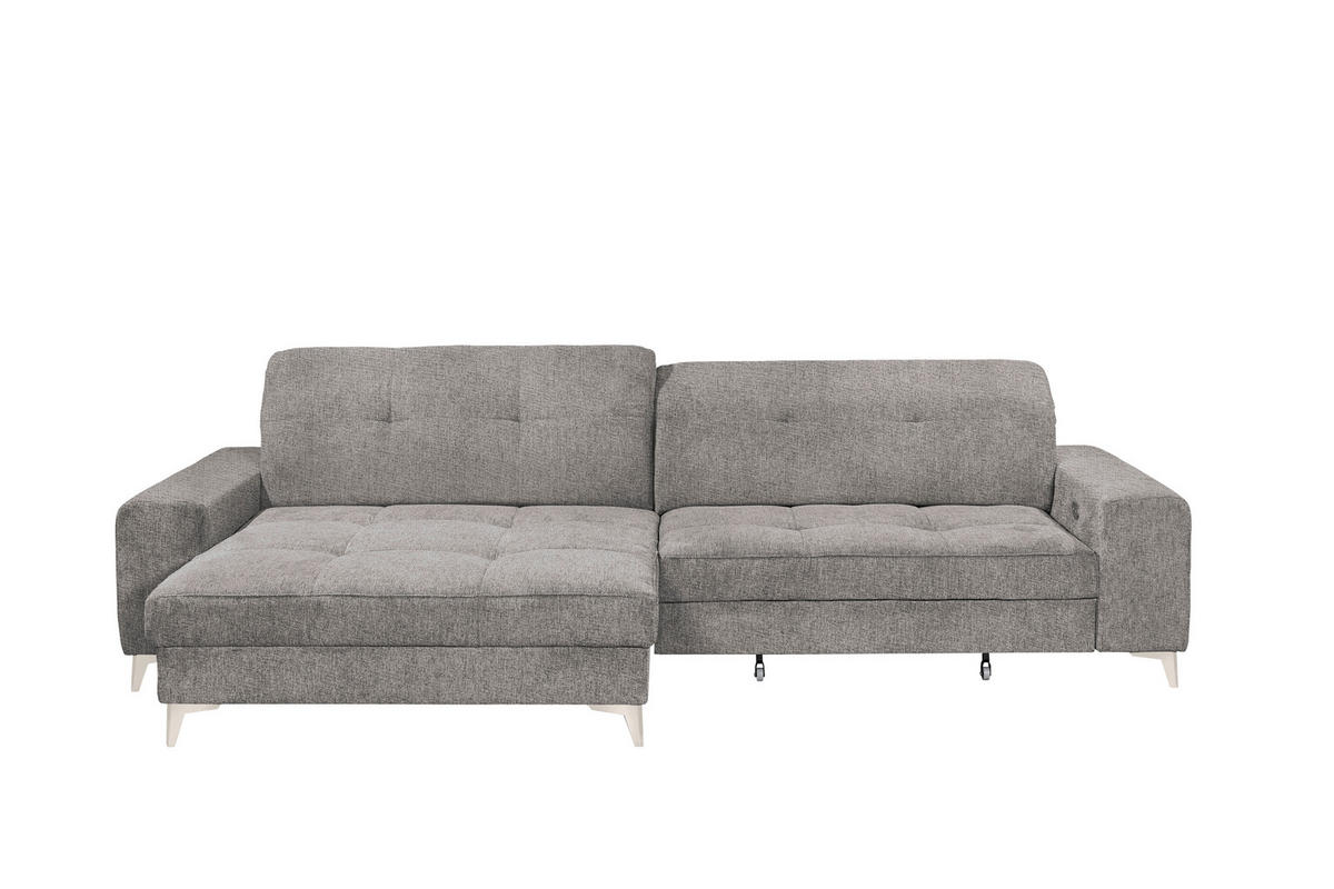 ECKSOFA Chenille Grau  - Kaschmir/Grau, Design, Kunststoff/Textil (182/328cm) - MID.YOU