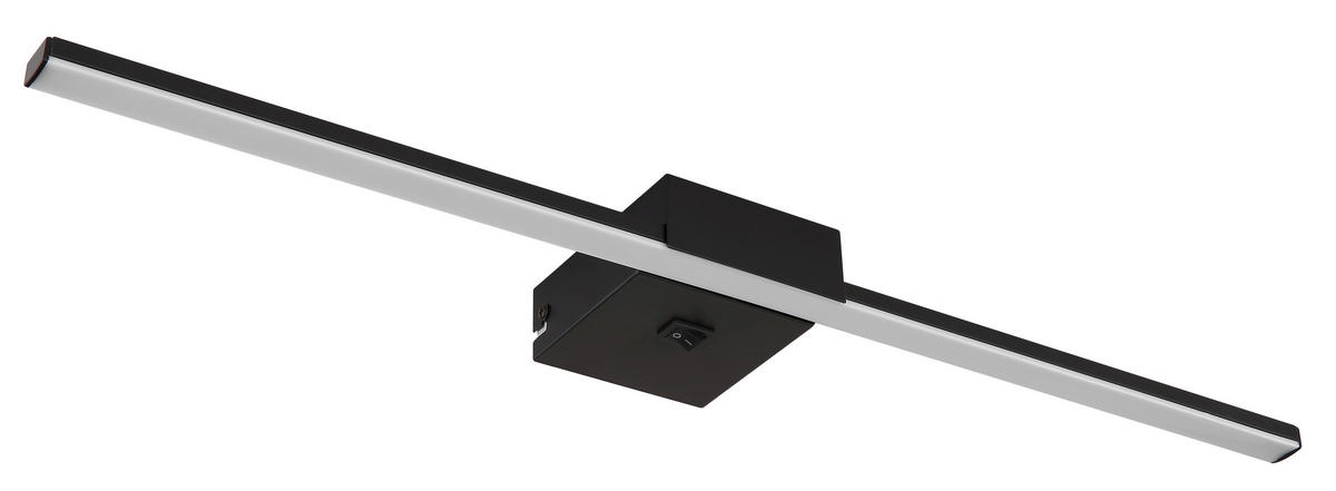 APLICĂ DE PERETE PENTRU BAIE - opal/negru, Basics, plastic/metal (61,5/11/3,7cm) - Globo