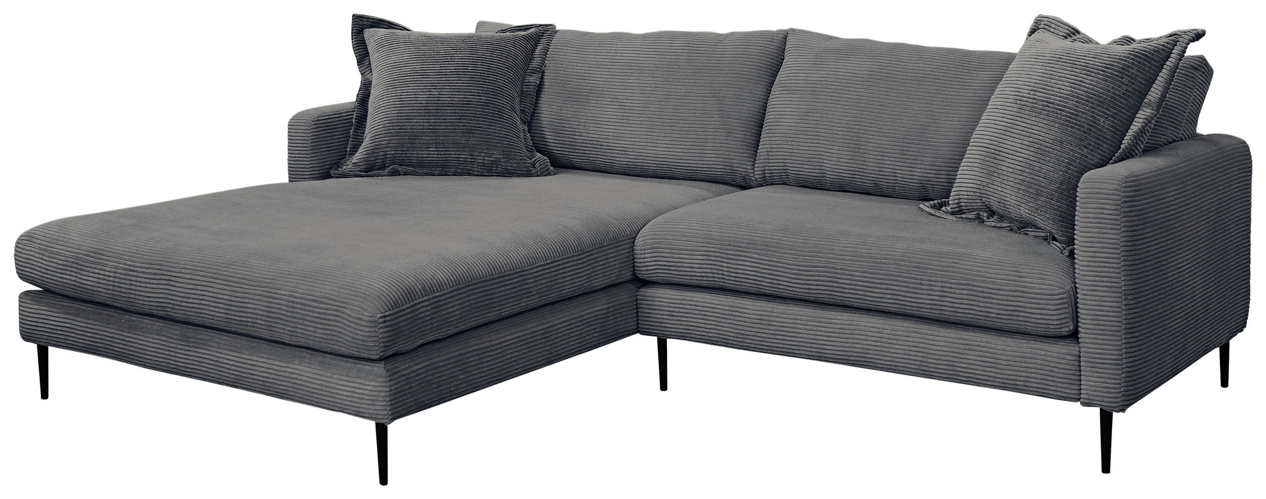 HÖRNSOFFA i manchester grafitfärgad  - grafitfärgad/svart, Design, metall/textil (193/268cm) - P & B