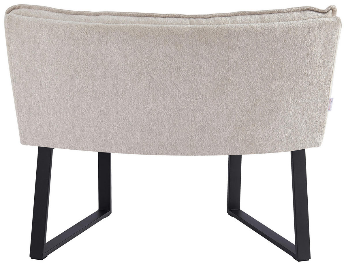 SITZBANK in Metall, Textil Beige  - Beige/Schwarz, MODERN, Textil/Metall (108/82/60cm) - MID.YOU