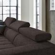 ECKSOFA in Mikrofaser Braun  - Schwarz/Braun, Design, Textil/Metall (207/301cm) - Xora