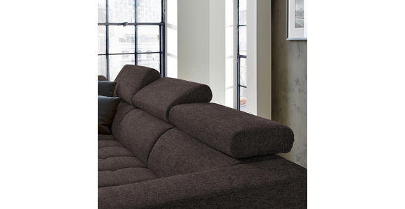 ECKSOFA in Mikrofaser Braun  - Schwarz/Braun, Design, Textil/Metall (207/301cm) - Xora