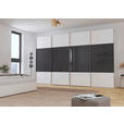 SCHWEBETÜRENSCHRANK  in Schwarz, Weiß  - Chromfarben/Schwarz, KONVENTIONELL, Glas/Holzwerkstoff (361/223/68cm) - Novel